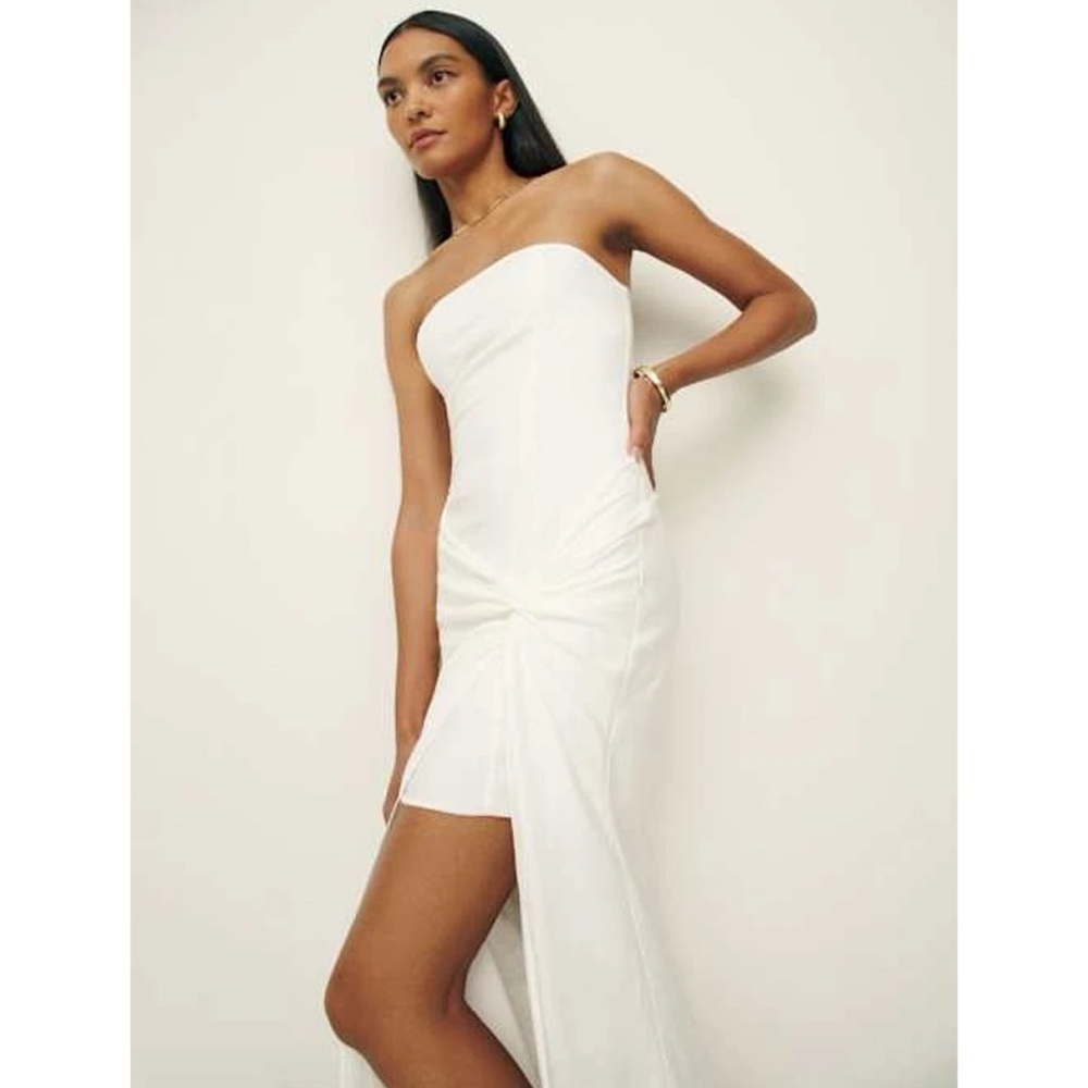 NWT Reformation Kynzie Dress Midi Strapless White 6 - Picture 3 of 15